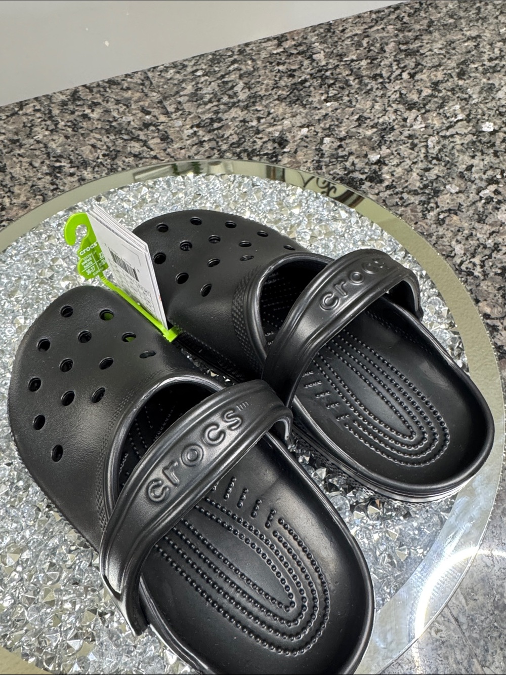 CROCS Black Classic Clog with Heel Strap NEW M4 W6 - Picture 9 of 9